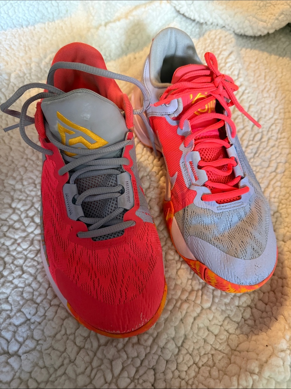 Nike Coral Pink & Gray Running Sneakers with Multicolor Sole